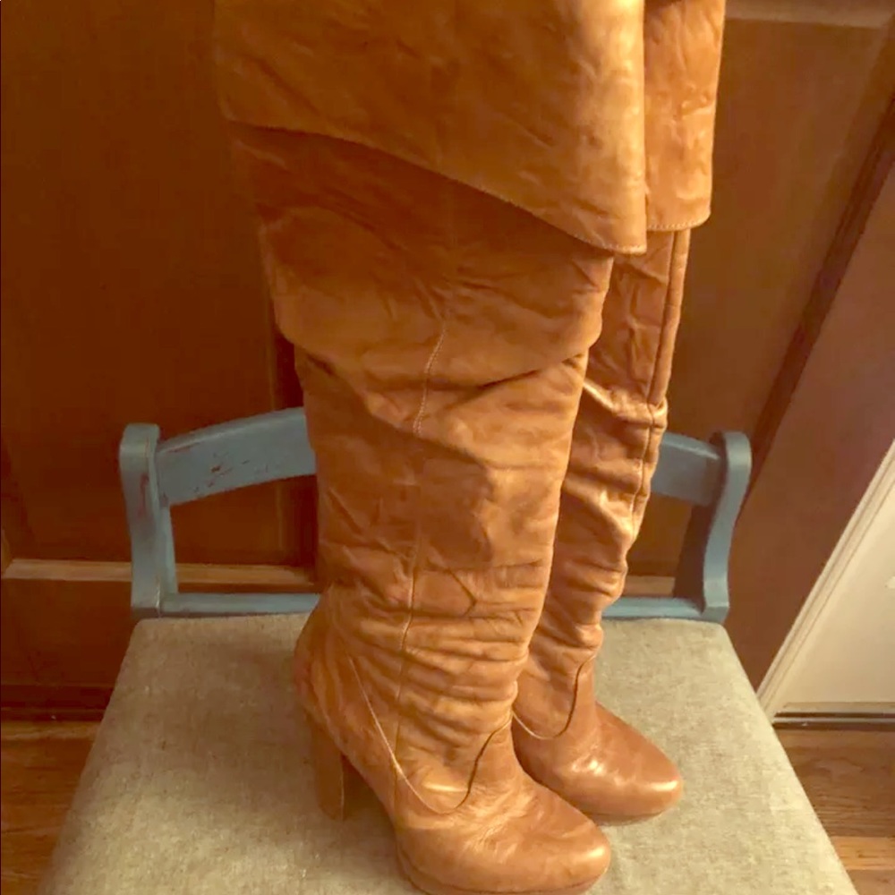 Jessica Simpson high boots, tan color